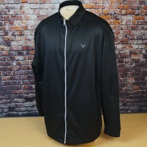 Callaway Performance Full Zip Golf Fleece Jacket Black Mens 2XL XXL